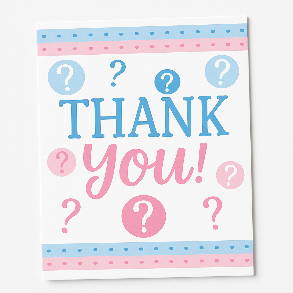 Pink or Blue? Baby Shower Thank You Cards