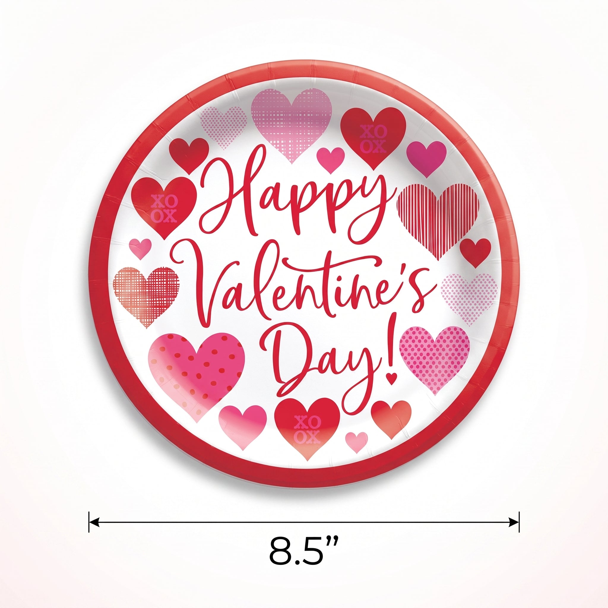 Loving Hearts Valentine's Day Paper Plates - 8.5"