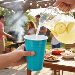 Caribbean Blue 18oz Plastic Party Cups