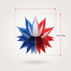 Colorful Crazy Red, White, and Blue Team Spirit Wig