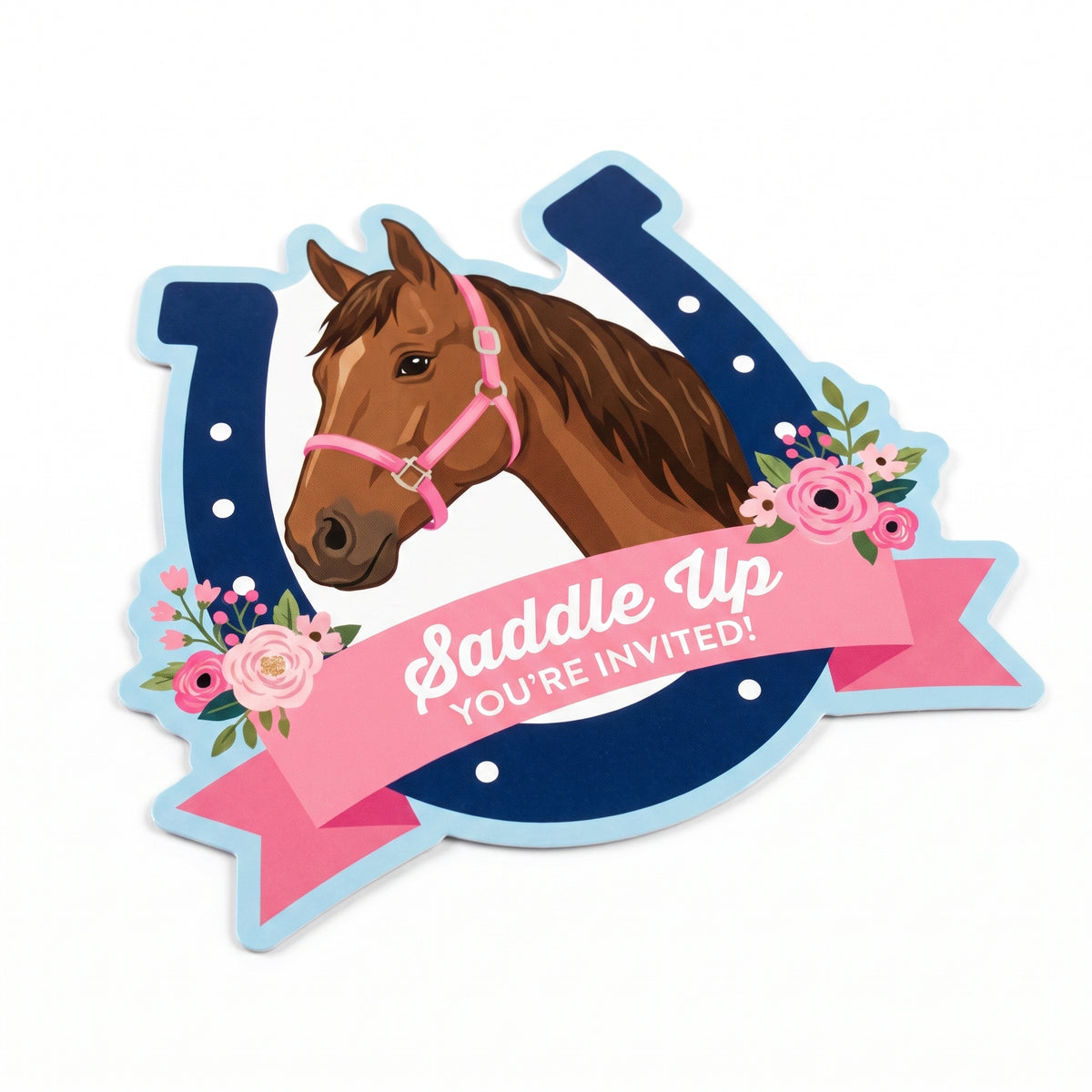 Saddle Up Horse Party Invitations with Envelopes, 8-Pack