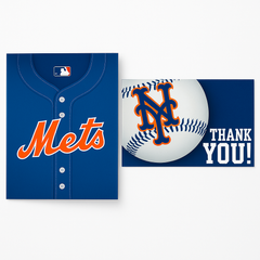 New York Mets MLB Invitation & Thank You Card Set