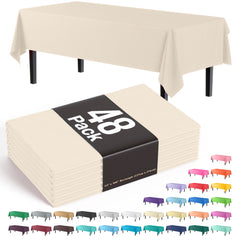 Ivory Plastic Table Cover | Case of 48