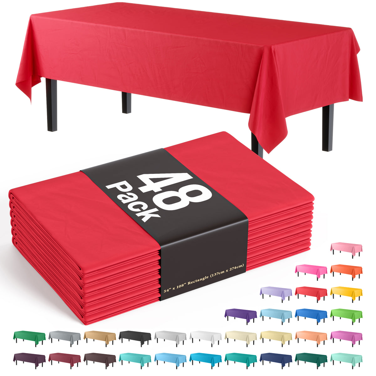 Unleashed - Red Plastic Table Cover | Case of 48