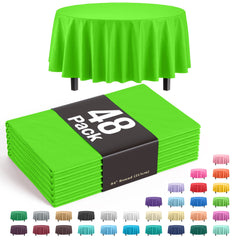 Round Lime Green Plastic Table Cover | Case of 48