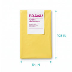 Yellow Plastic Rectangular Table Cover - 54" x 108"