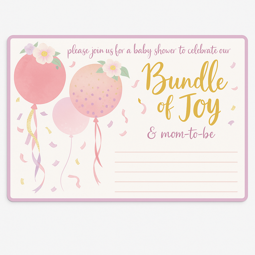 "It's a Girl" Deluxe Baby Shower Invitation