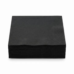 Elegant Black Beverage Napkins - 40 Pack - 5 In. X 5 In.