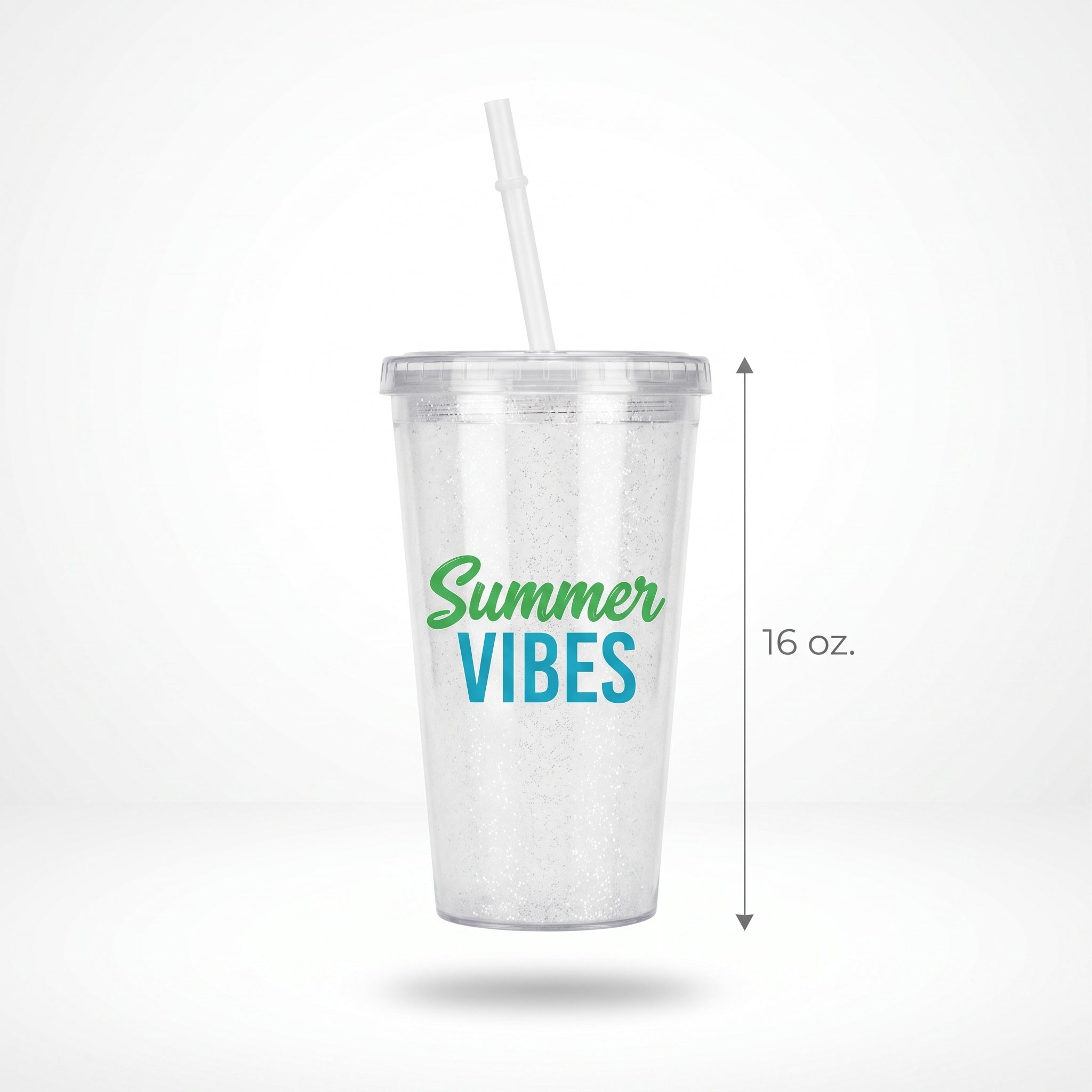 Summer Vibes Light-Up Plastic Tumbler with Straw, 16 oz
