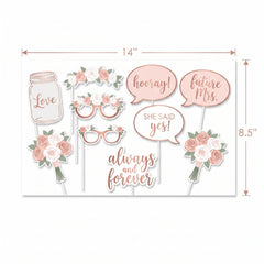Love & Leaves Wedding Photo Booth Props - 13-Piece Set
