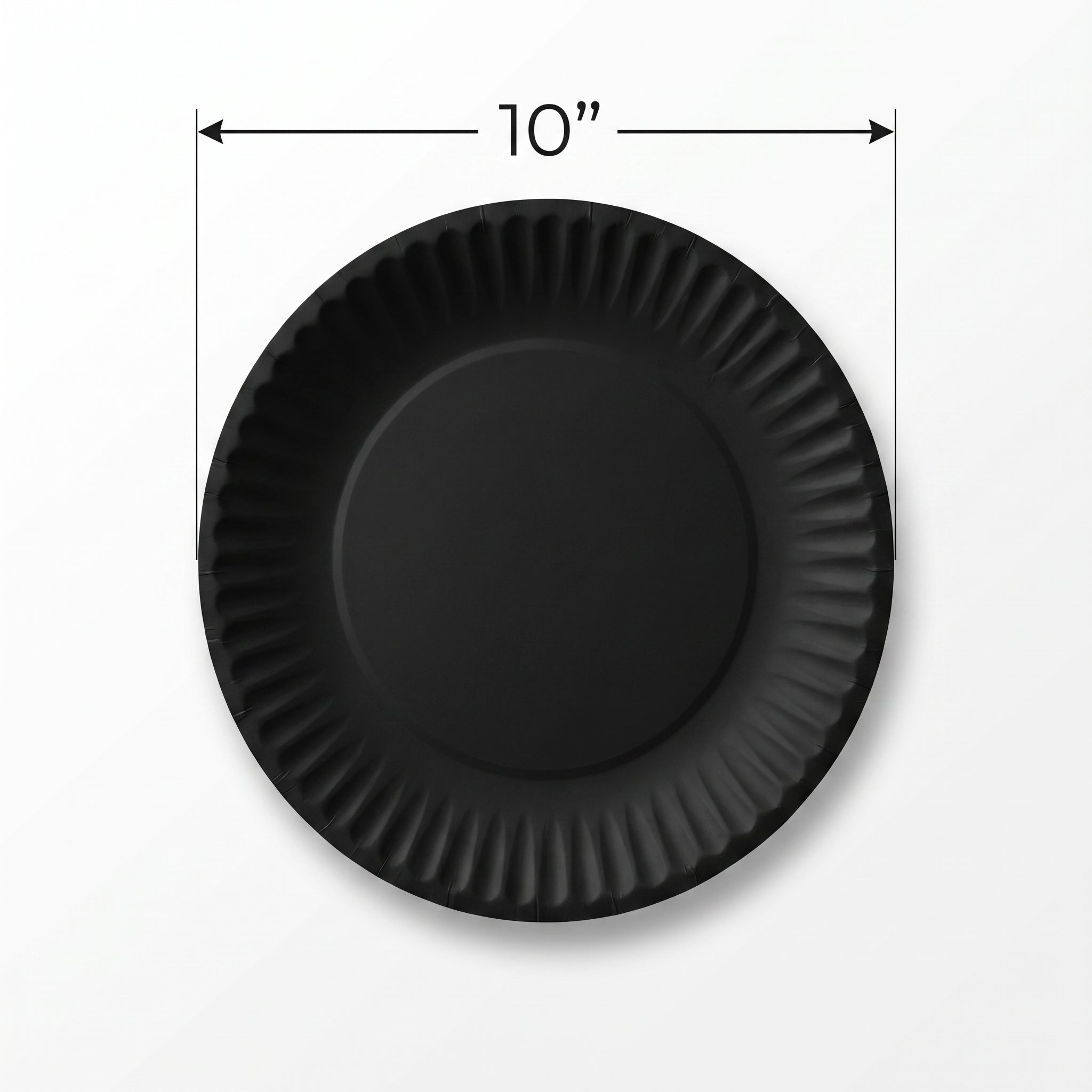 Classic Black 10" Paper Dinner Plates - Solid Color