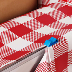 54 in. x 100 Ft. Cut to Size Plastic Table Cover | Red Gingham