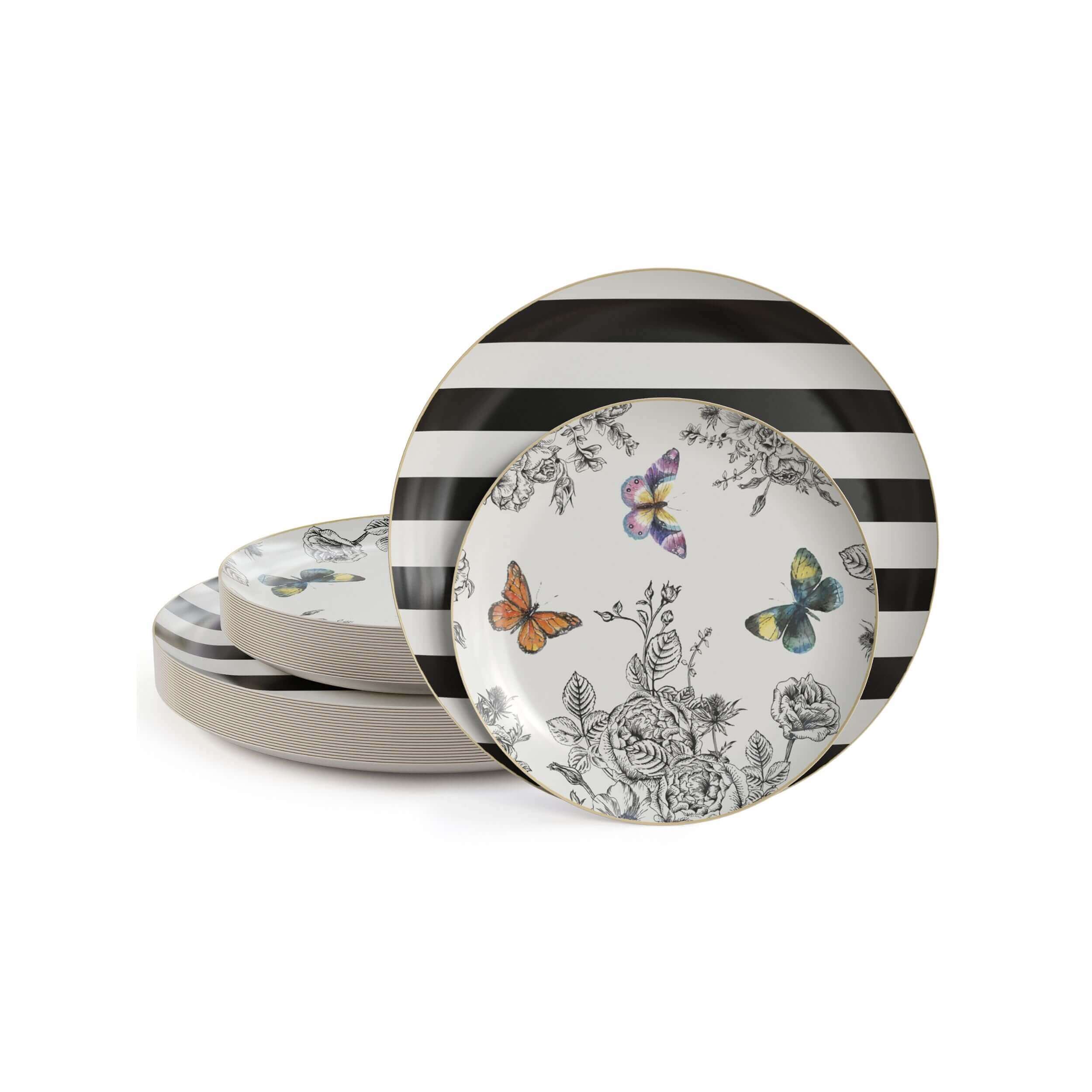 Earthtrends Monarch Design Paper Plates Combo Set 16/16
