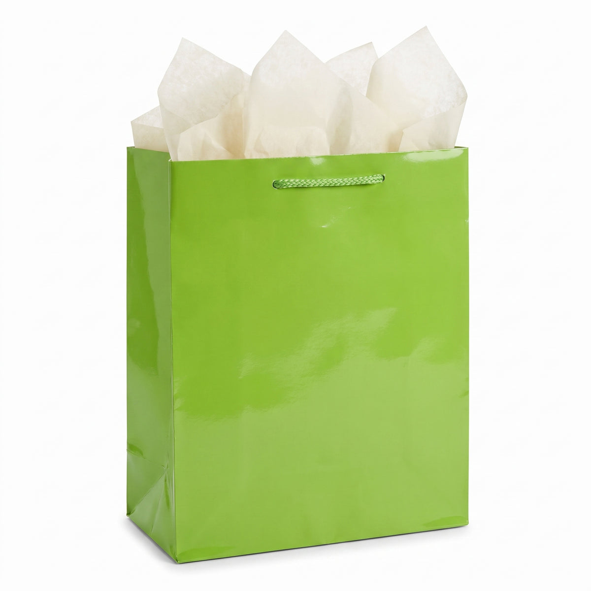 Glossy Kiwi Green Medium Gift Bag