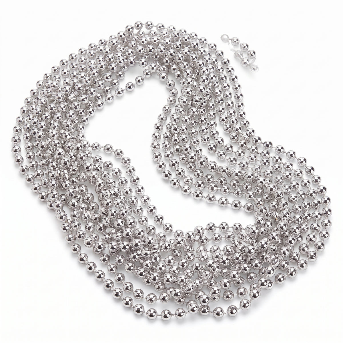 Silver Beaded Necklaces - 50 Pack, 30-inch