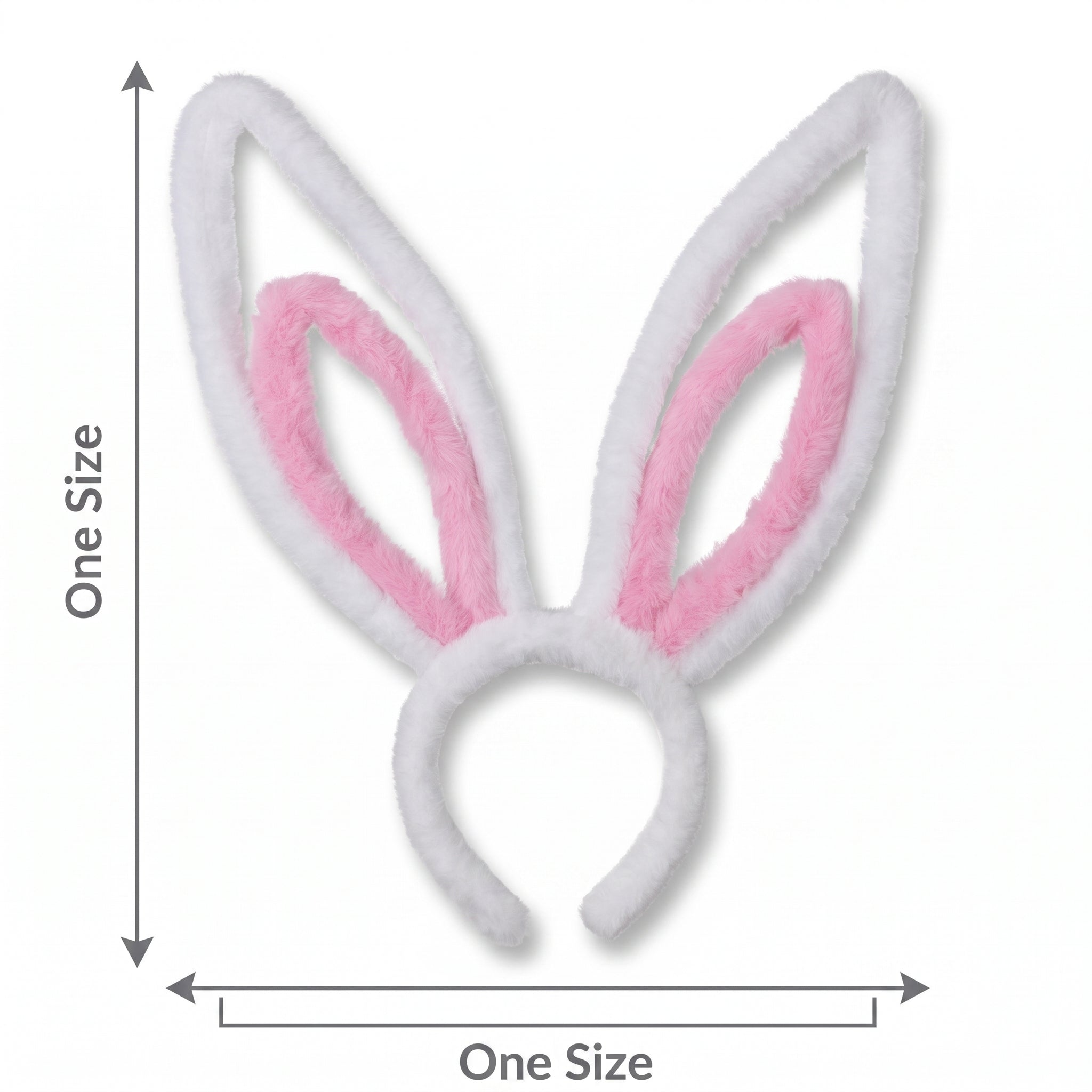 Jumbo Bunny Ears Headband - White and Pink Easter Accessory