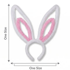 Jumbo Bunny Ears Headband - White and Pink Easter Accessory