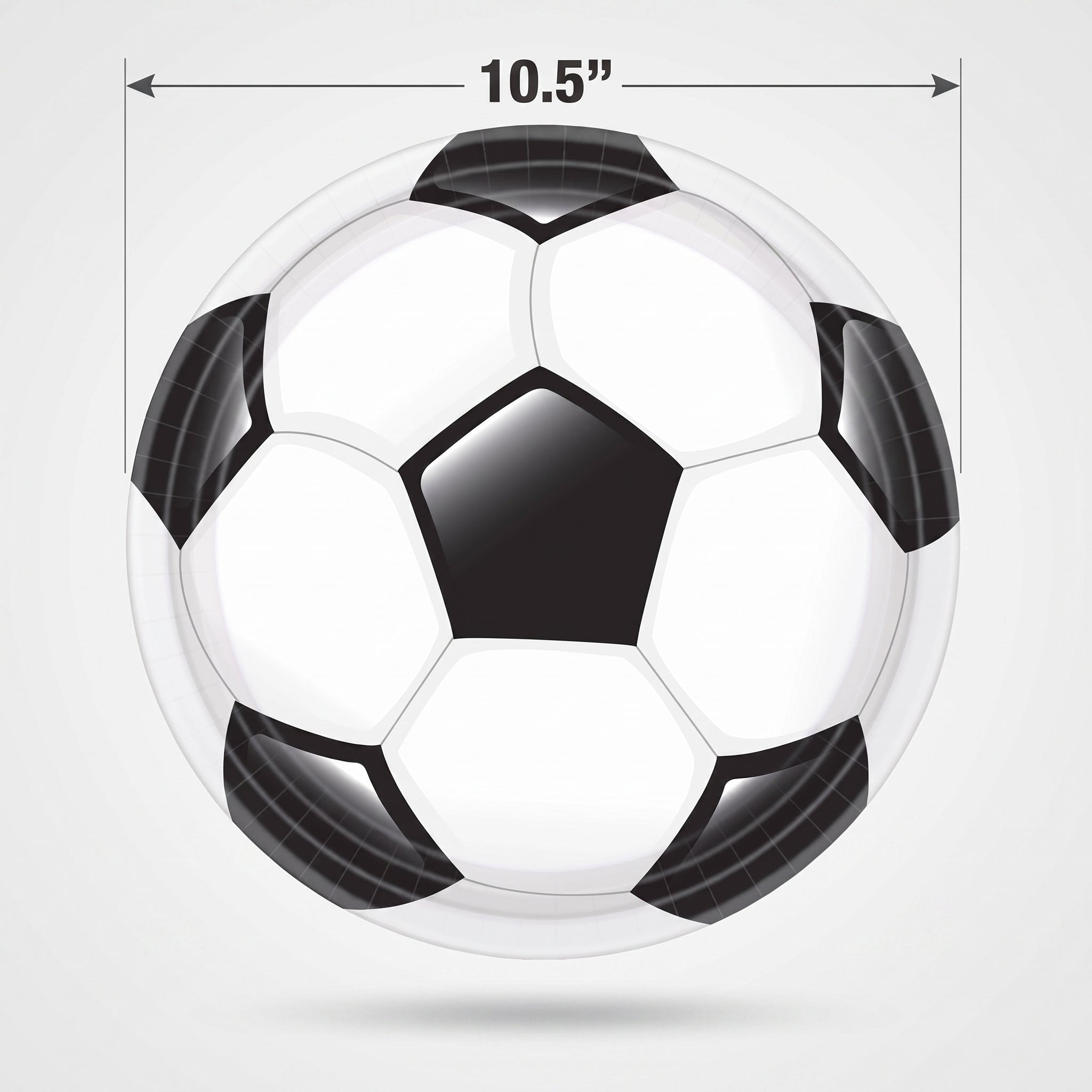 Soccer Ball Paper Dinner Plates - 10.5" Round, 20-Pack