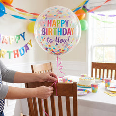 Vibrant Confetti Orbz Birthday Balloon