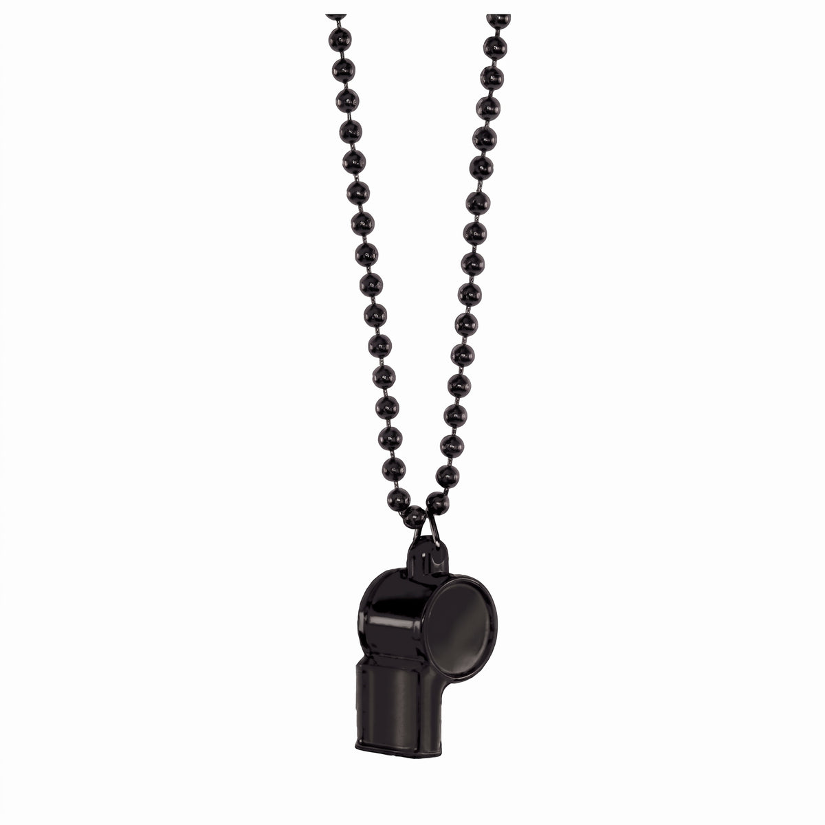 Black Beaded Necklace with Whistle - Team Spirit Costume Accessory