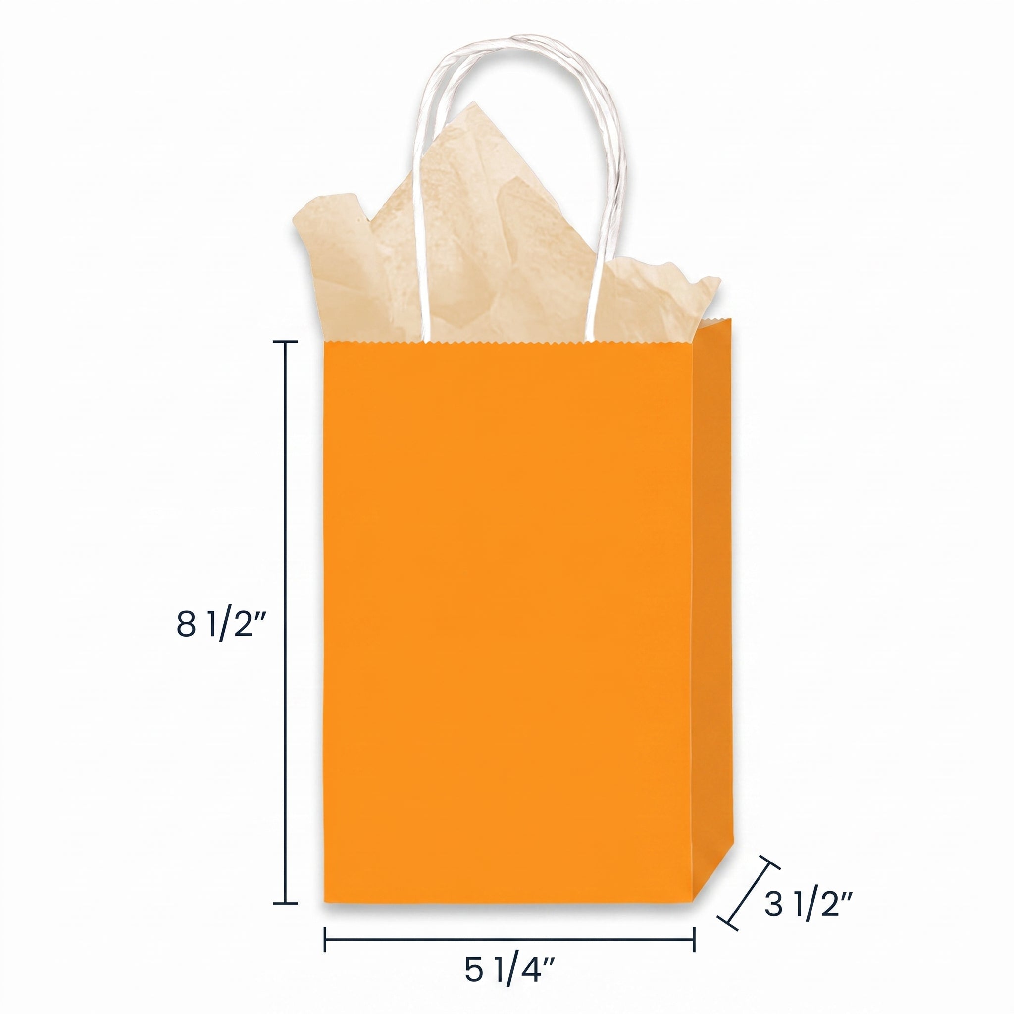 Vibrant Orange Kraft Gift Bag