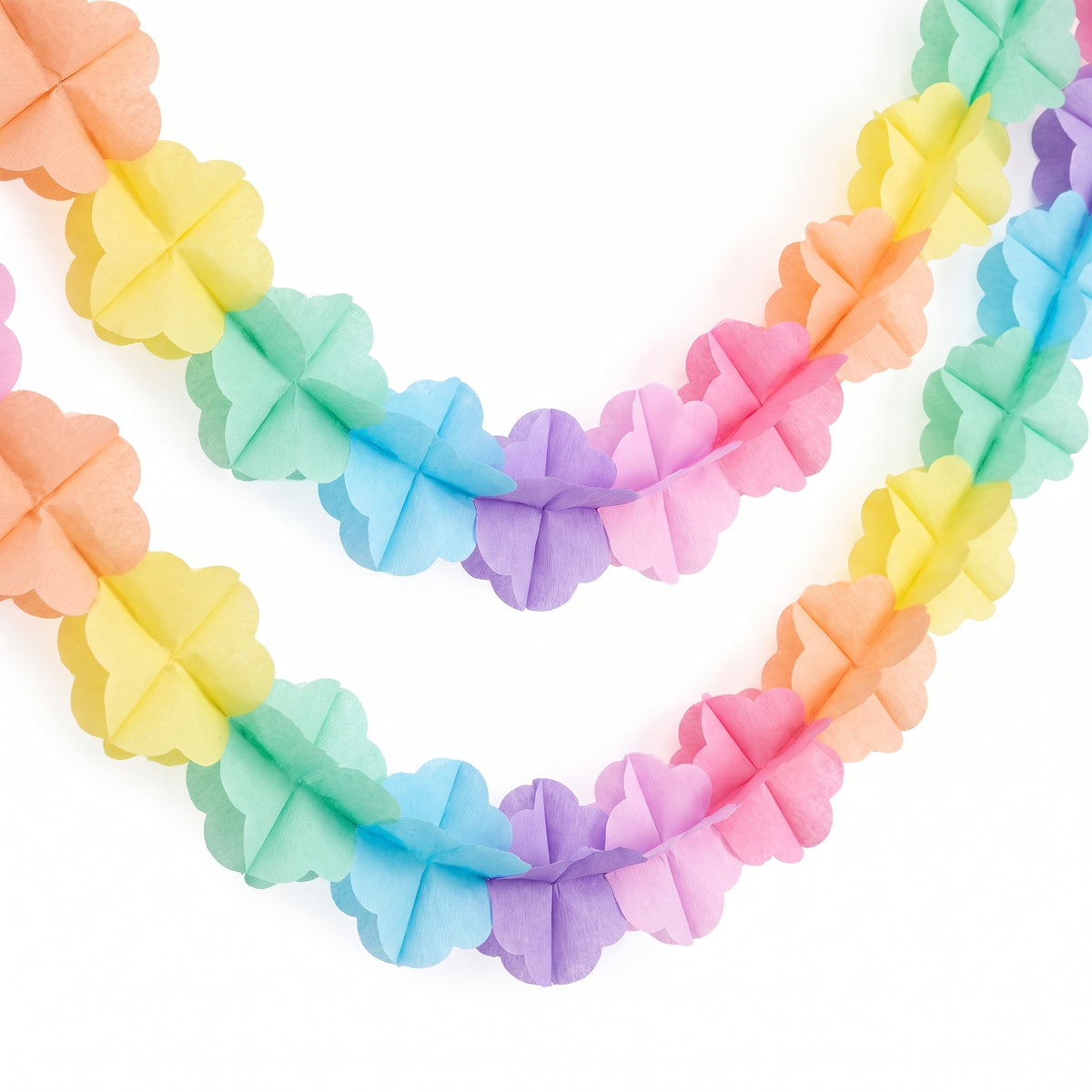 Pastel Rainbow Paper Garland - 9 ft