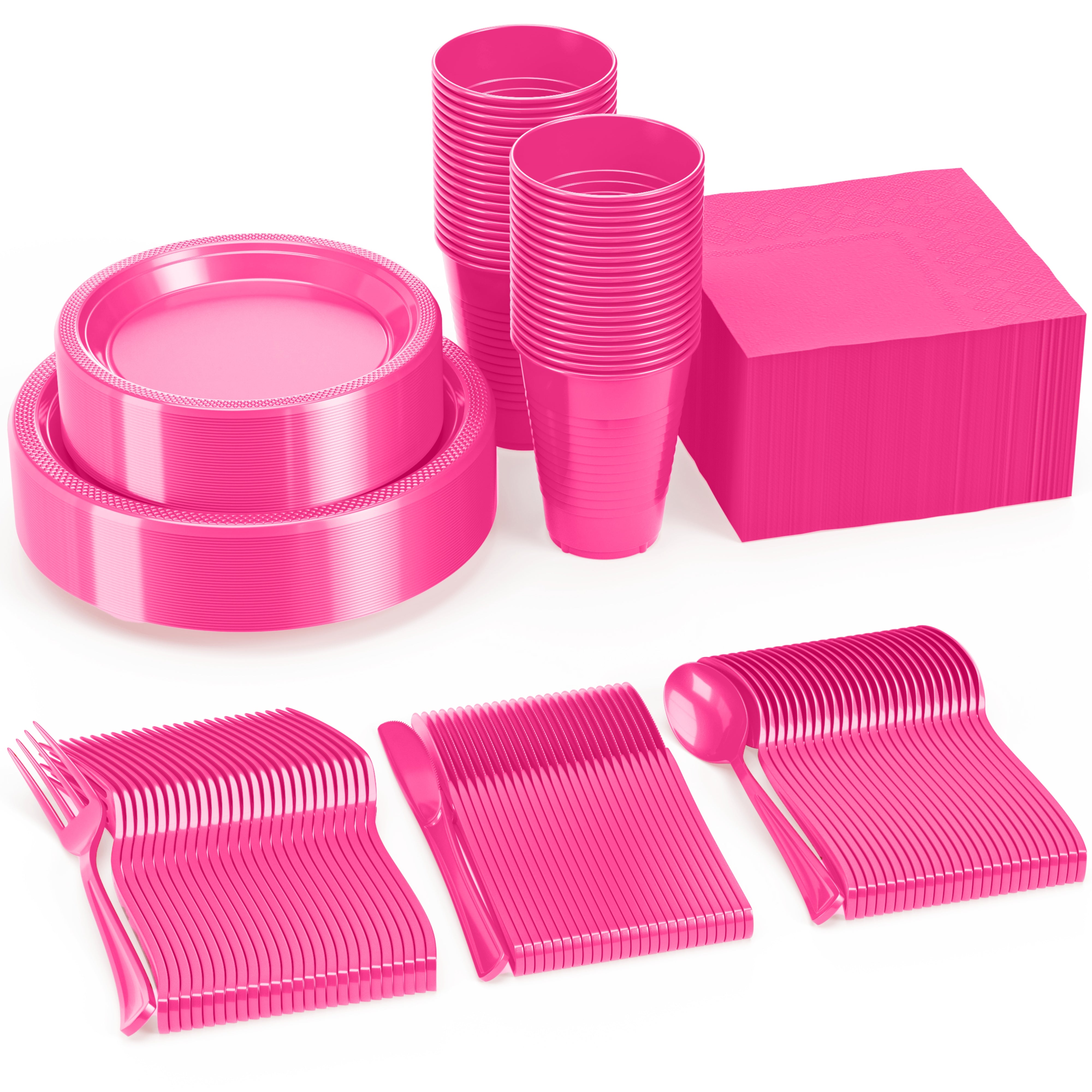 182 Piece Combo Set - Service For 26 - Hot Pink