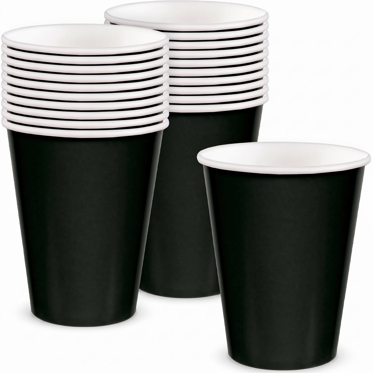 Jet Black 9oz Paper Cups - 20 Count
