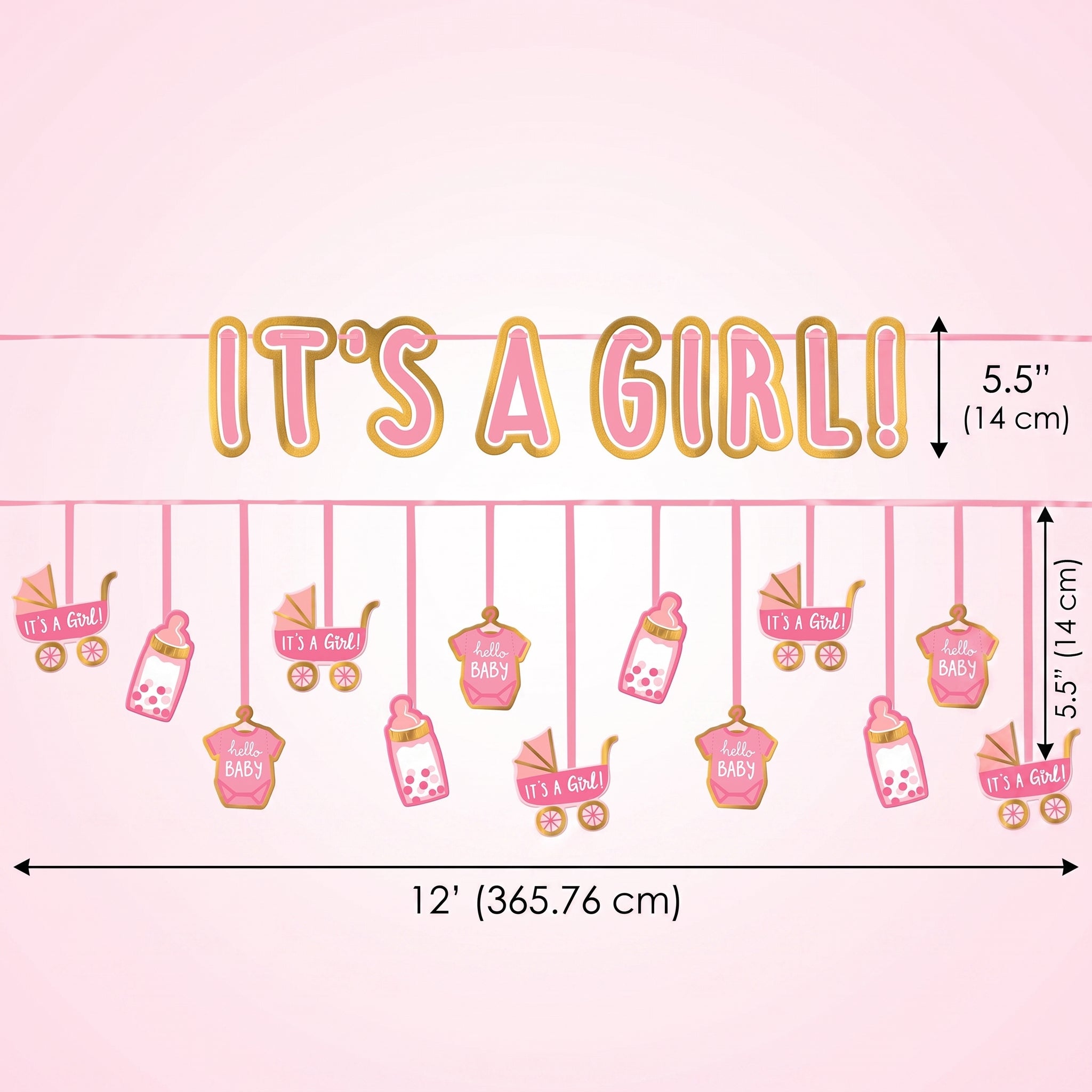 "It's a Girl" Double Banner Multipack for Baby Shower