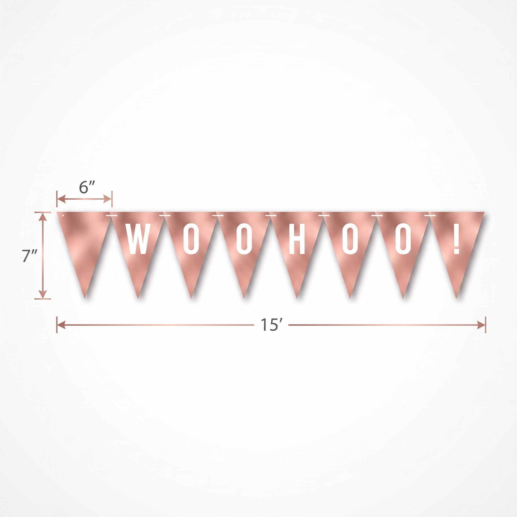 Custom Rose Gold Pennant Banner with Letter Stickers
