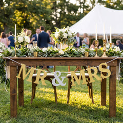 Glitter Letter Wedding Banner - "Mr & Mrs", Customizable and Elegant