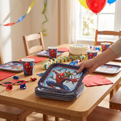 Spider-Man Webbed Wonder 7-Inch Square Dessert Plates, 8-Pack