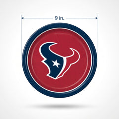Houston Texans 9" Round Paper Plates - NFL Party Collection