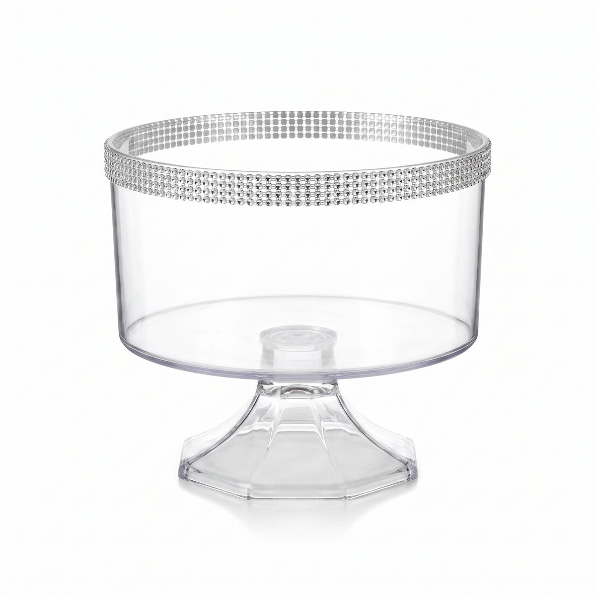 Elegant Clear Plastic Rhinestone Trifle Container - 80 oz