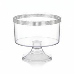 Elegant Clear Plastic Rhinestone Trifle Container - 80 oz