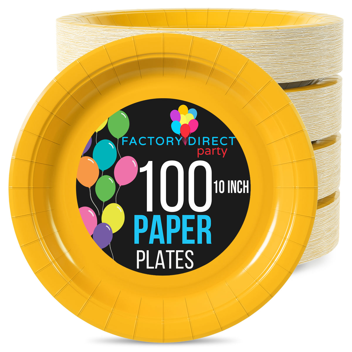 10 In. Yellow Paper Plates | 100 Count