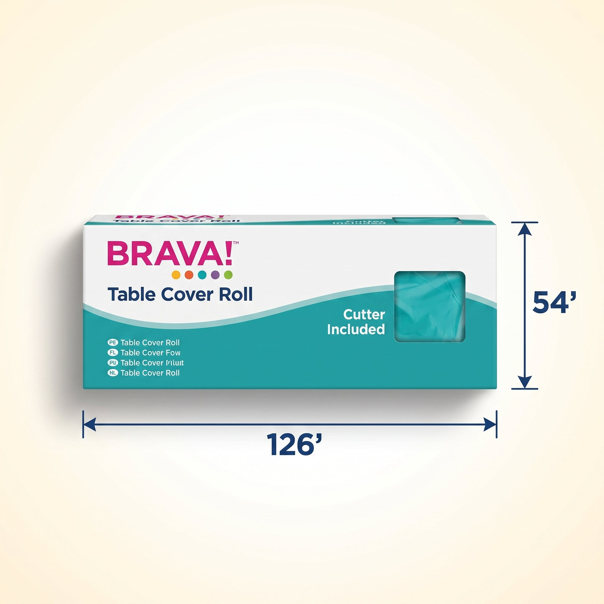 Robins Egg Blue Plastic Table Cover Roll with Slide Cutter, 40" x 126-ft