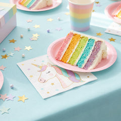 Enchanted Unicorn Beverage Napkins - 16 Pack - 5 In. X 5 In.