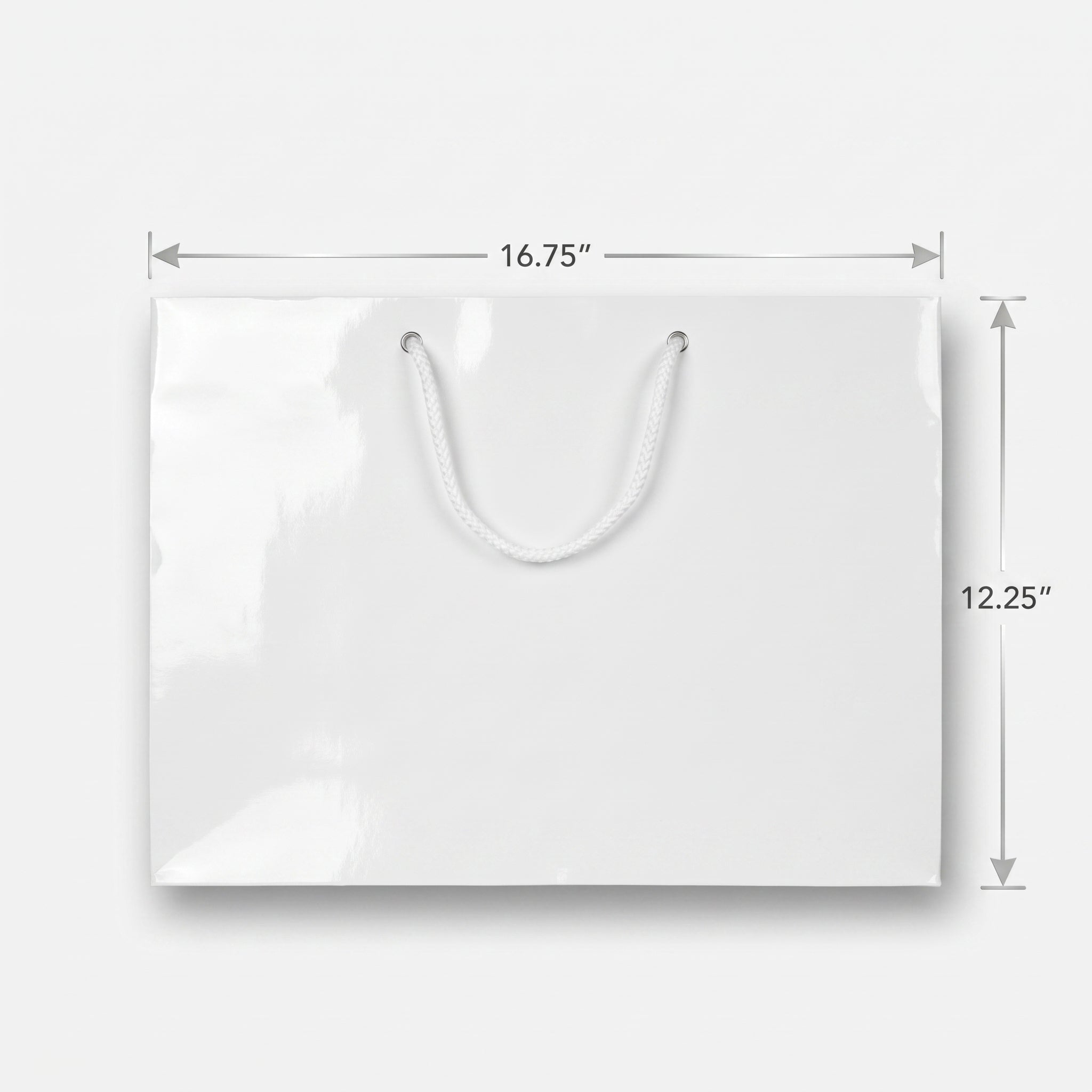 Extra-Large Glossy White Gift Bag with Rope Handles