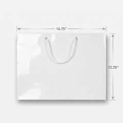 Extra-Large Glossy White Gift Bag with Rope Handles