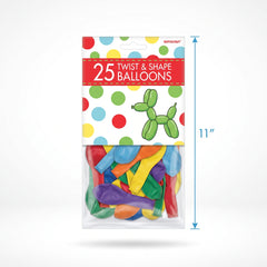 Twist & Shape Latex Balloons - 25 Pack