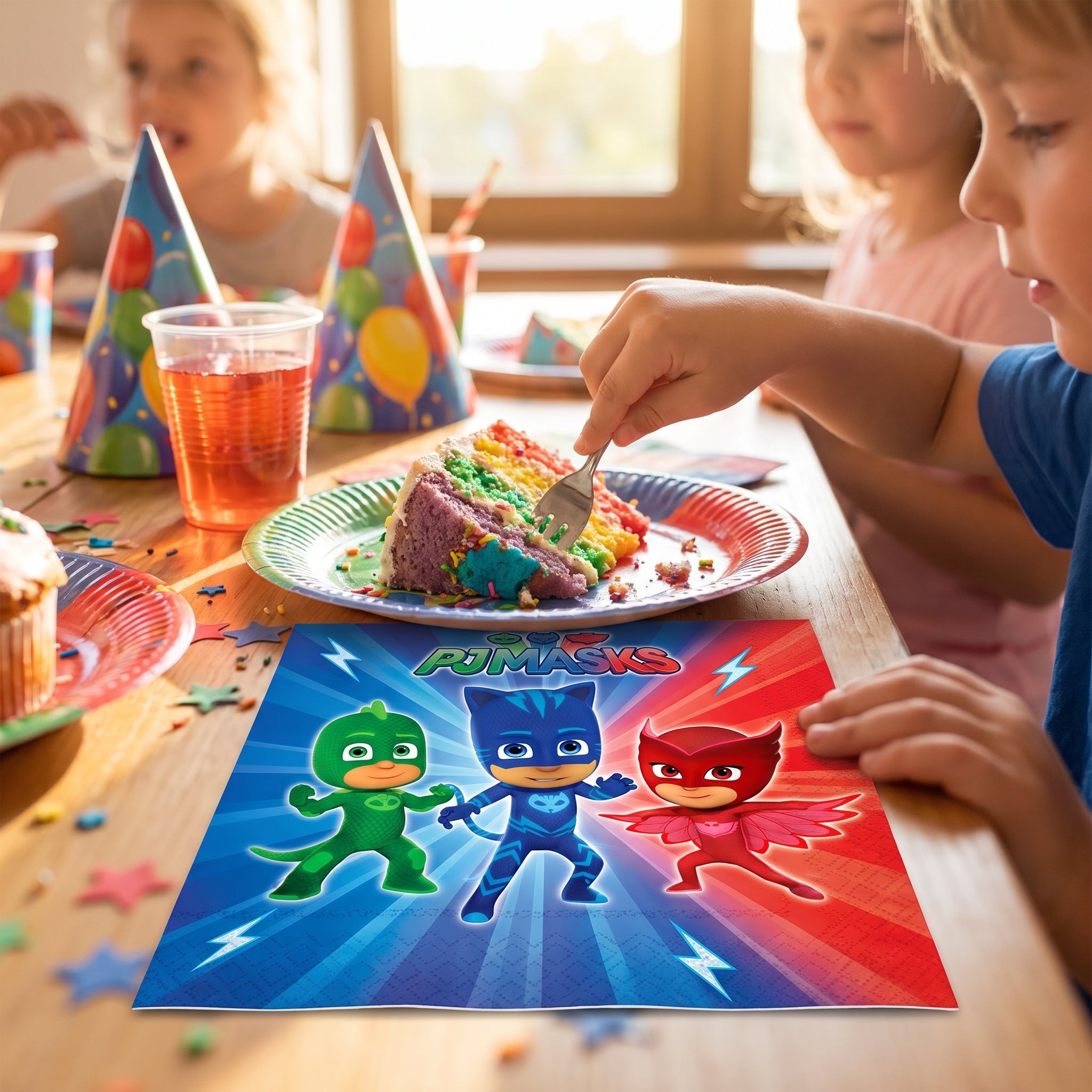 PJ Masks Party Lunch Napkins - 6.5 In. x 6.5 In. - 16 Pack