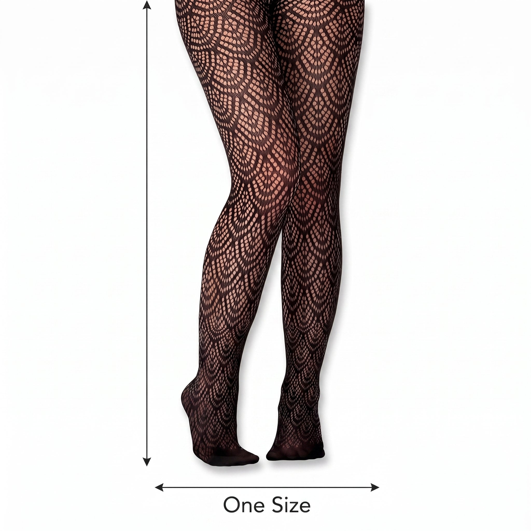 1920s Art Deco Scallop Print Flapper Pantyhose
