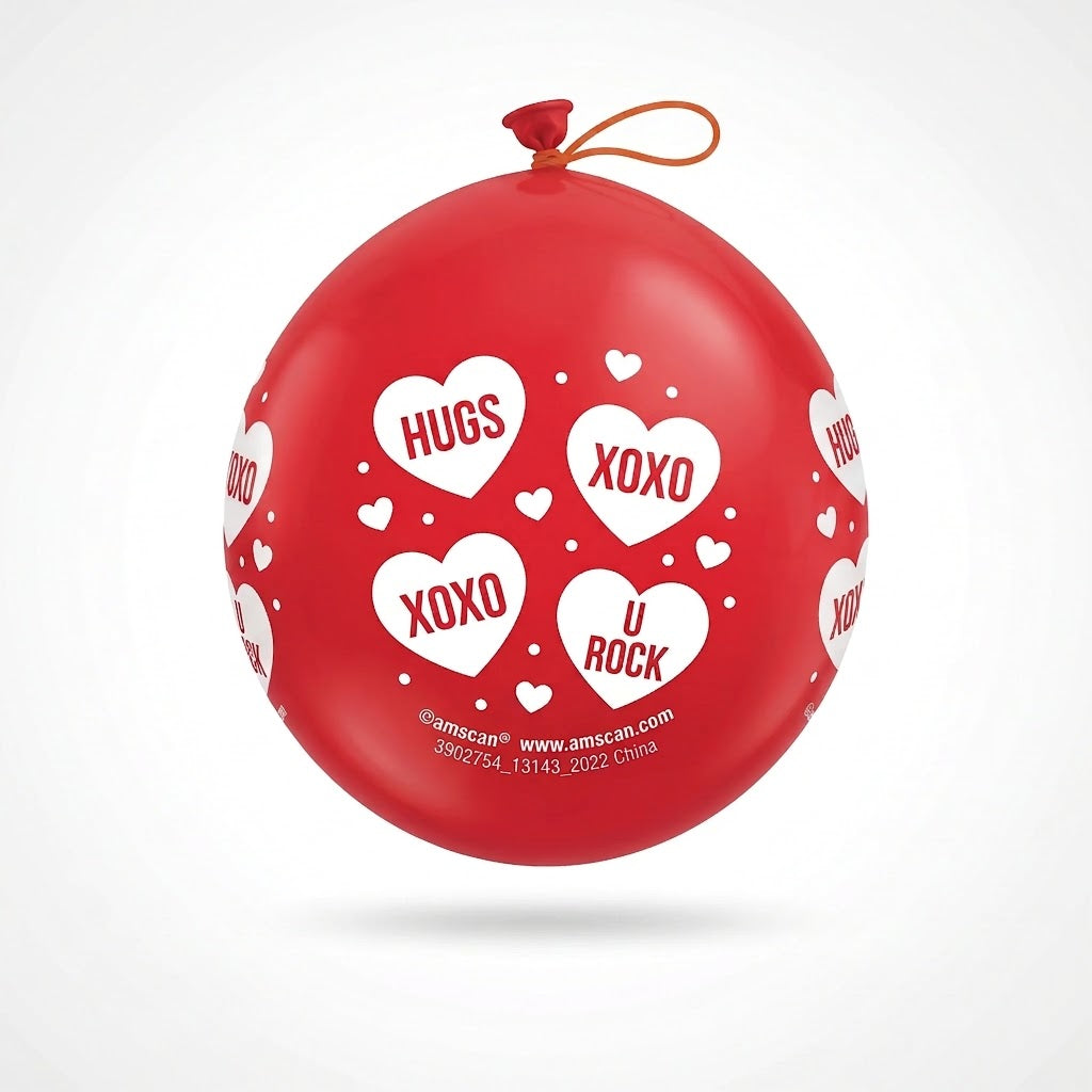 Valentine's Day Heart Punch Balloons Value Pack - 16 Count