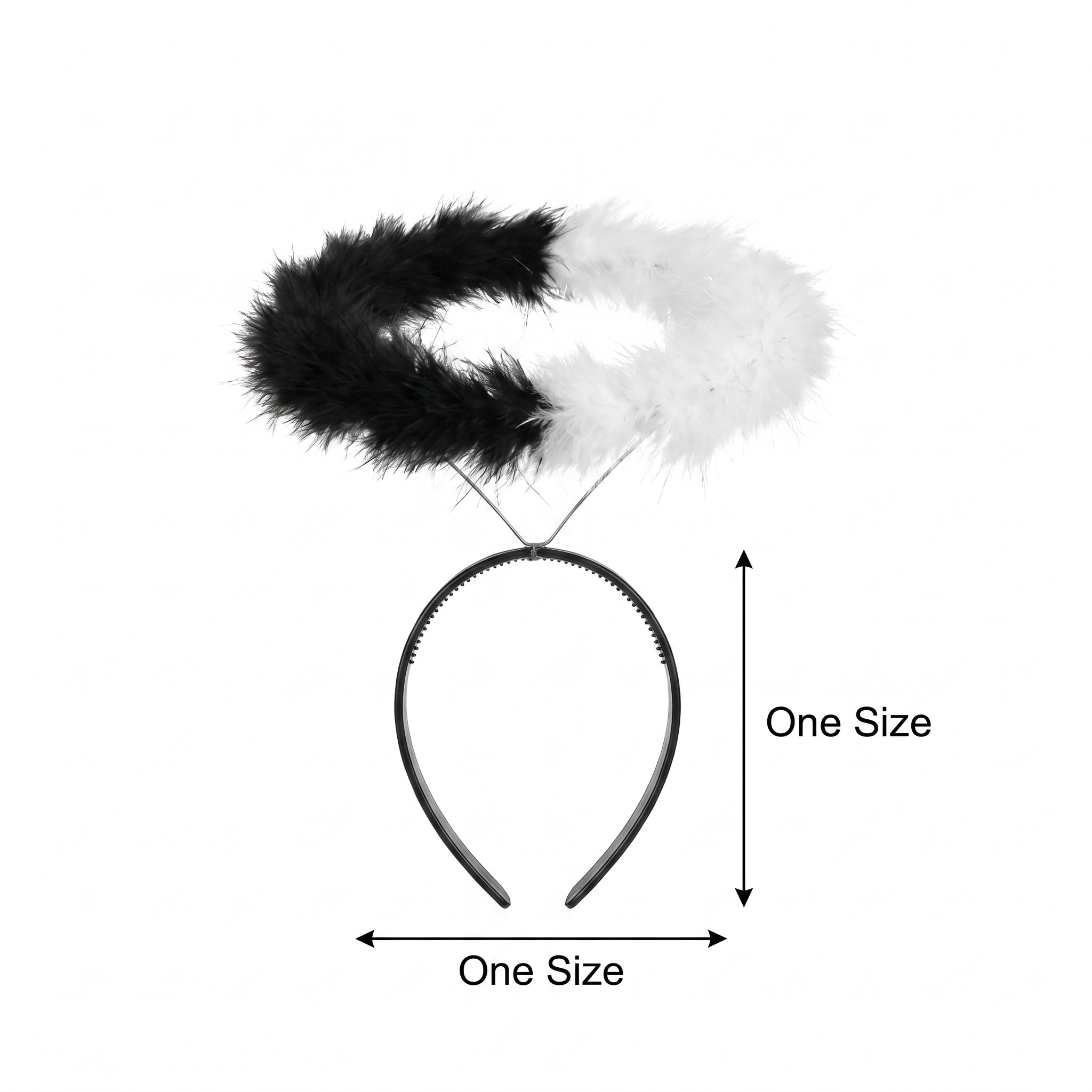 Twisted Angel Fuzzy Halo Headband - Black and White