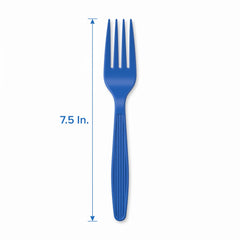 Royal Blue Plastic Forks - 7.5 in. - 16 Count