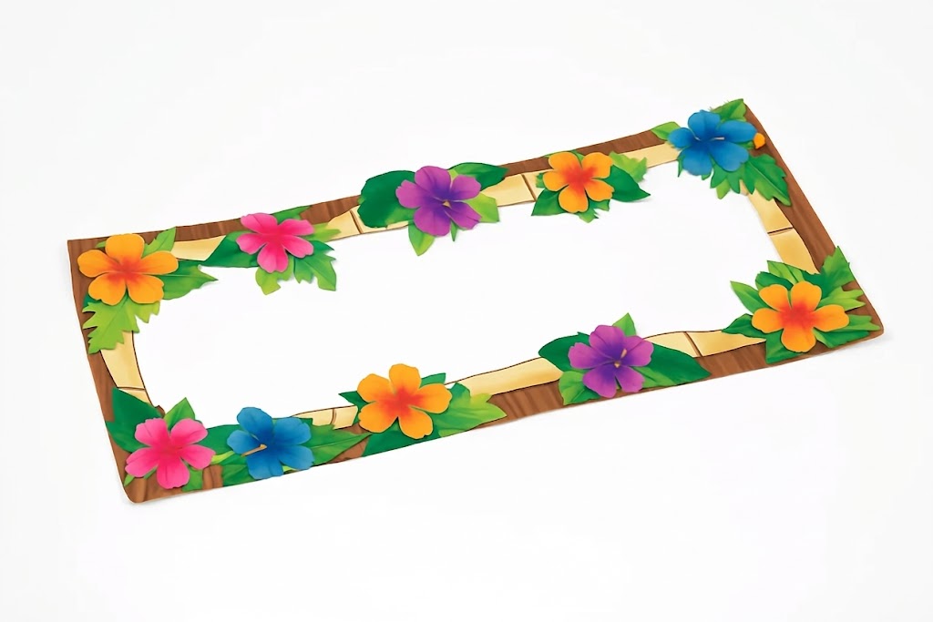 Personalized Luau Banner - Tropical Floral Decor