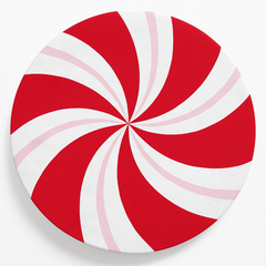 Peppermint Swirl Christmas Beverage Napkins - 16 Pack