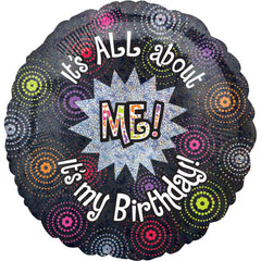"It's All About Me" Birthday Mylar Balloon - 18-Inch Foil