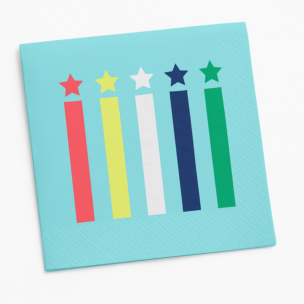 Modern Birthday Candle Beverage Napkins - 16 Pack